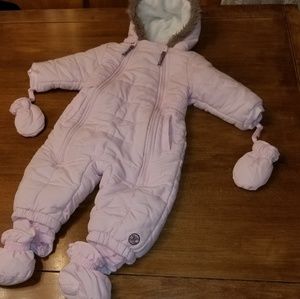 Kushies light pink girl's snowsuit